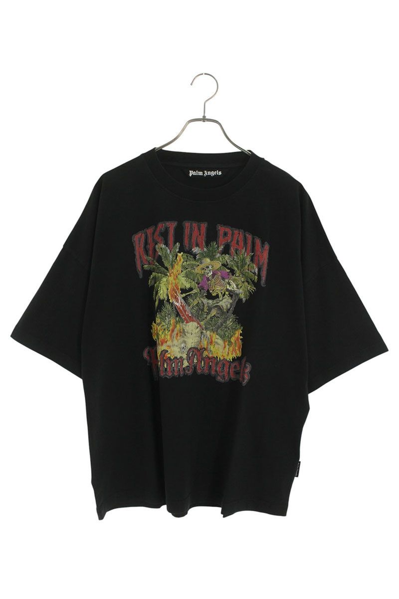 パームエンジェルス サイズ:L  PMAA10DF25JER006 Rest in PalmプリントTシャツ 中古 BS99 パームエンジェルス PMAA10DF25JER006 Rest in PalmプリントTシャツ