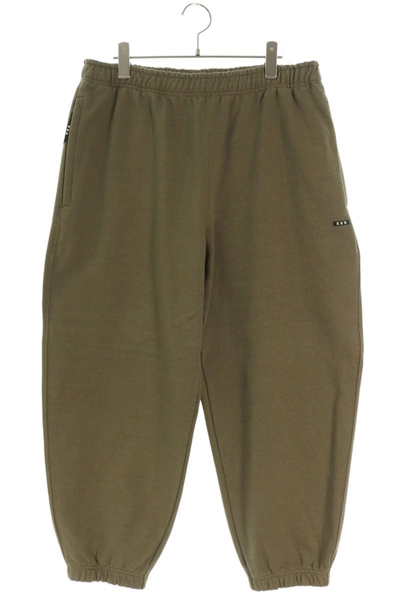 ゴッドセレクショントリプルエックス ロゴワッペンスウェットロングパンツ メンズ L