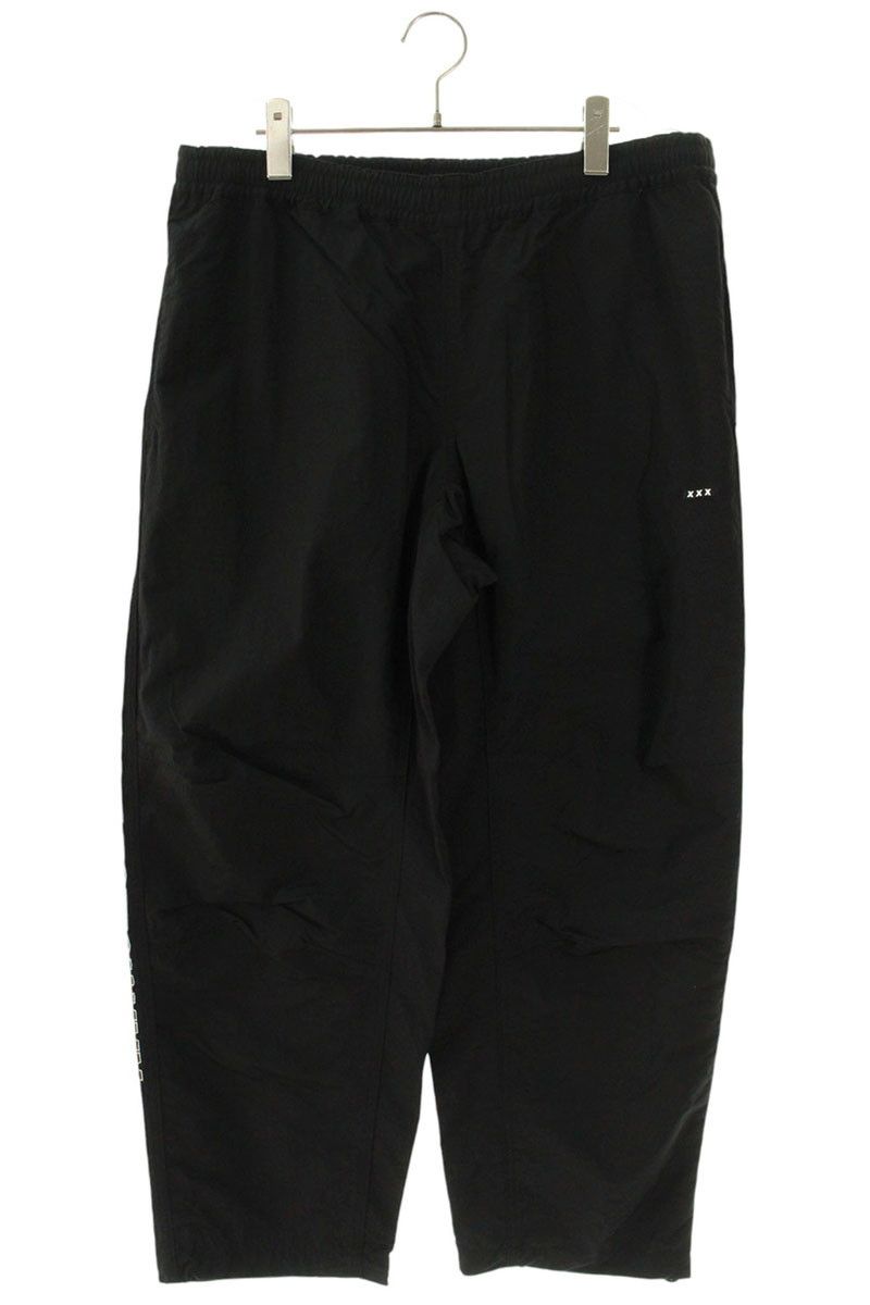 ゴッドセレクショントリプルエックス ロゴプリントナイロンロングパンツ メンズ XL