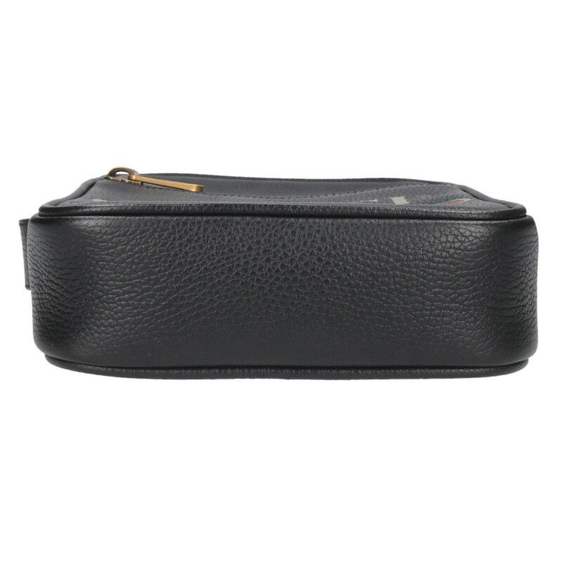 ヴィンテージロゴプリントレザーショルダーバッグ メンズ