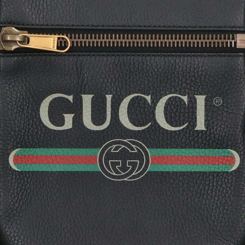 ヴィンテージロゴプリントレザーショルダーバッグ