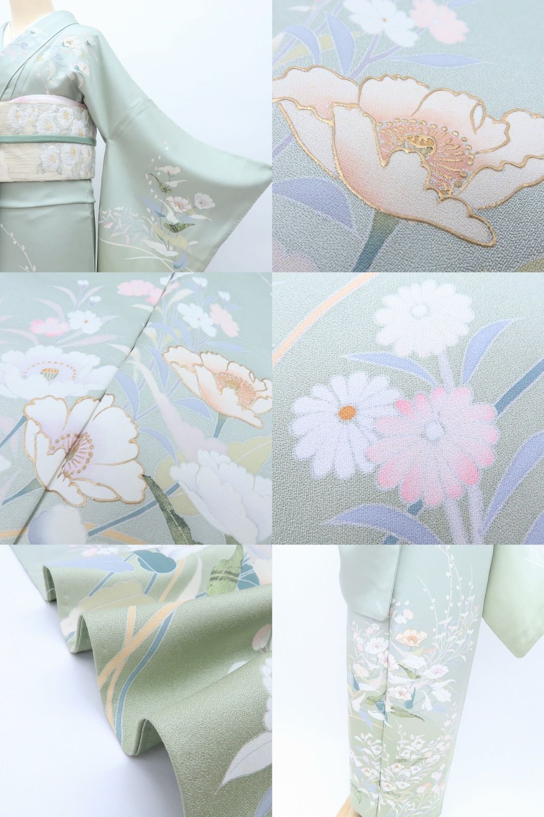 百華❀Y4172◇トールサイズ 仕付け糸付 正絹 手縫い仕立て 訪問着 着物