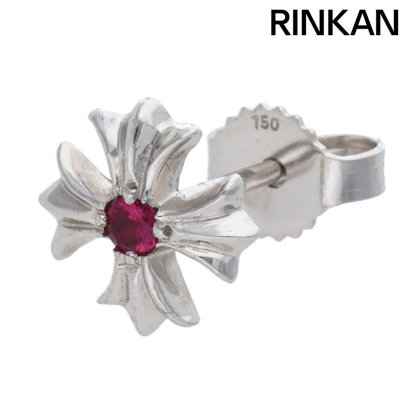 クロムハーツ 18 K No 2 CH PLS RUBY|18 KCHプラススタッド 1ルビー|ホワイトゴールドピアス メンズ