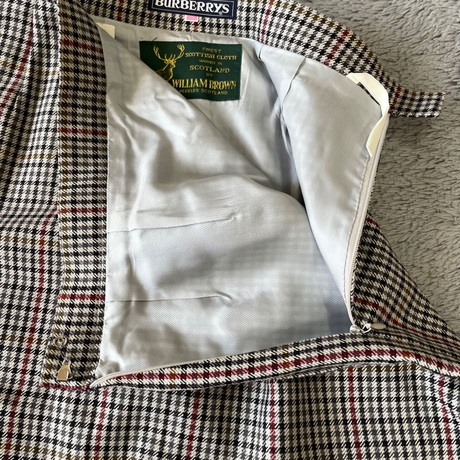 美品】BURBERRYS×WILLIAM BROWN タイトスカート チェック 高級ウール