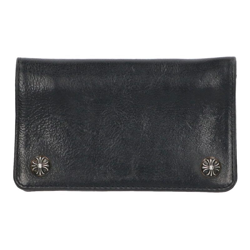 クロムハーツ 1ZIP/1ジップ クロスボールボタンレザーウォレット財布
