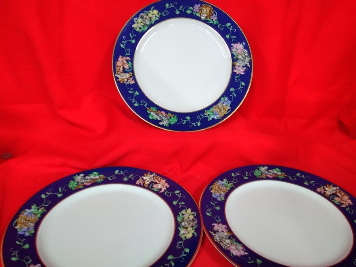 アンティーク Franclscan フランシスカン 洋食器 プレート 大皿 平皿 jane st gaston ジャングルアニマル セット 箱無 K 232