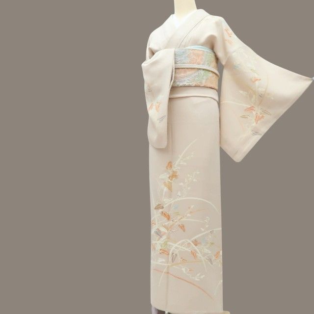 百華❀Y4173◇美品 正絹 金駒刺繡 手縫い仕立て 訪問着 着物 単品