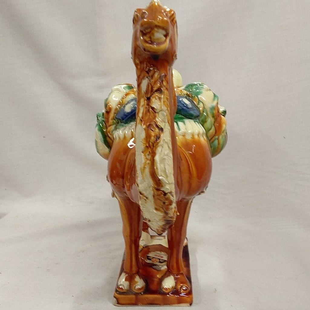 唐三彩 ラクダ 中国美術 陶器 置物 インテリア オブジェ P403 - メルカリ