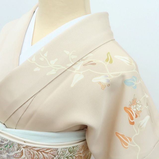 百華❀Y4173◇美品 正絹 金駒刺繡 手縫い仕立て 訪問着 着物 単品