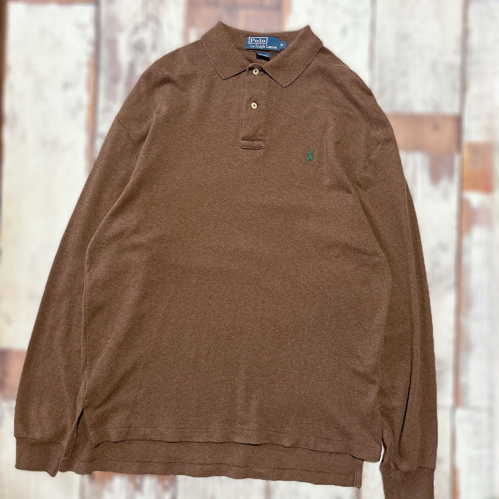 Polo by Ralph Lauren 長袖ポロシャツ ブラウン Mサイズ 古着 - メルカリ