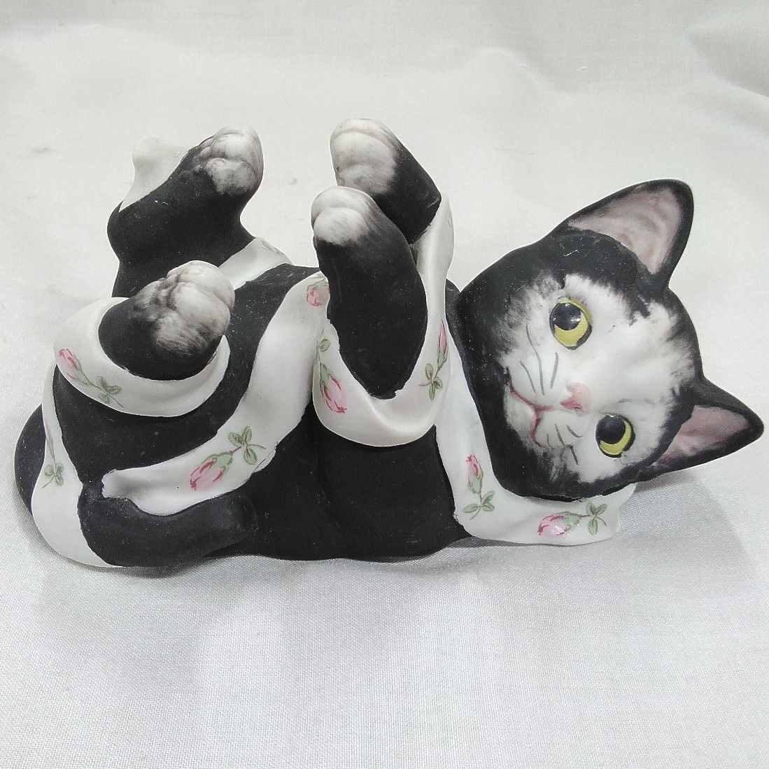 黒猫 置物 陶器 陶器 レノックス LENOX 置物 24K 大きなサイズ 猫 ねこ