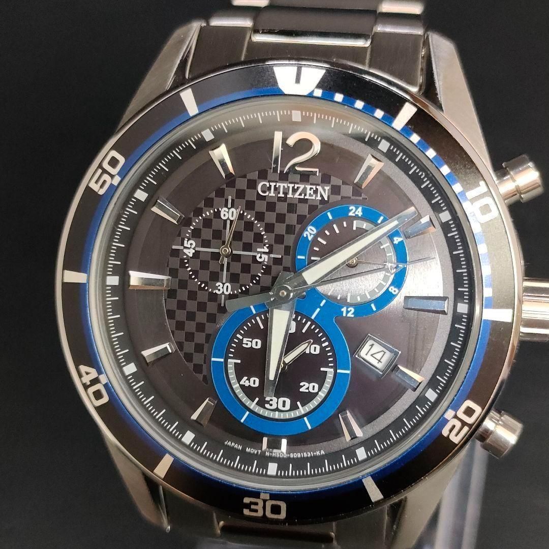 759-13 極美品 CITIZEN シチズン H500 ブラック シルバー ブルー