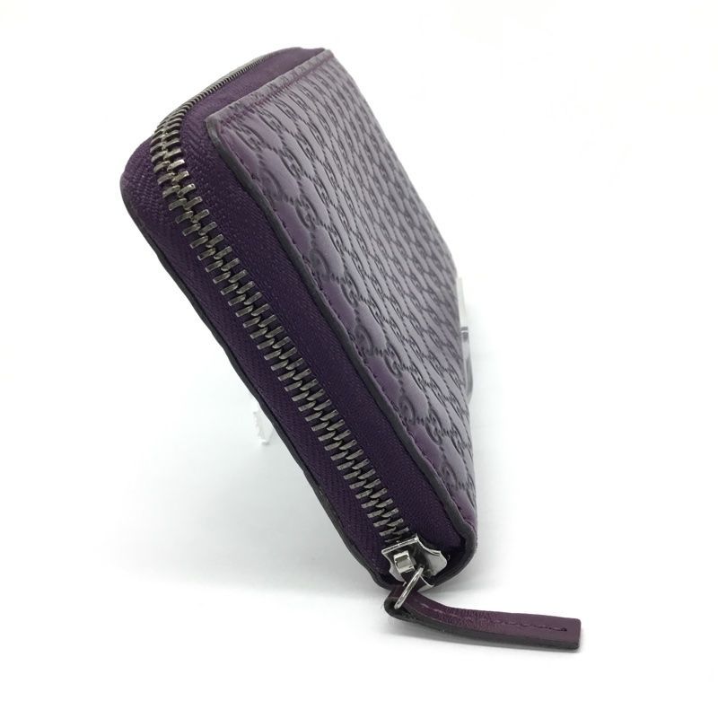 GUCCI【グッチ】ラウンドファスナー長財布 マイクログッチ シマレザー