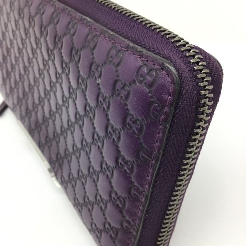 GUCCI【グッチ】ラウンドファスナー長財布 マイクログッチ シマレザー