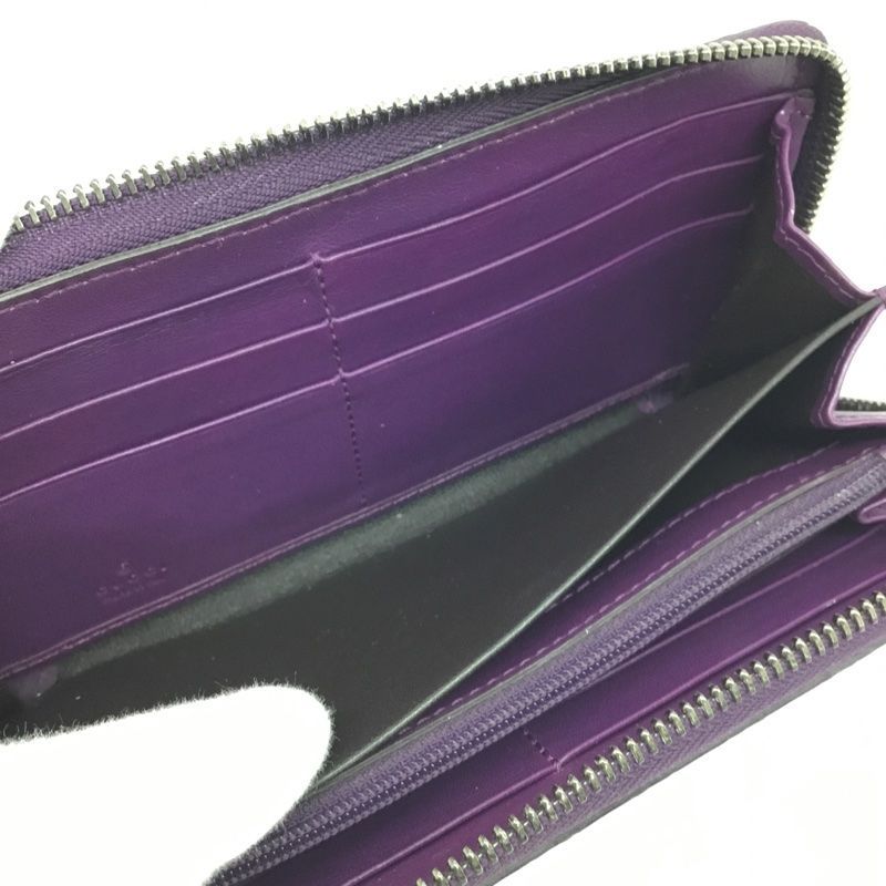 GUCCI【グッチ】ラウンドファスナー長財布 マイクログッチ シマレザー