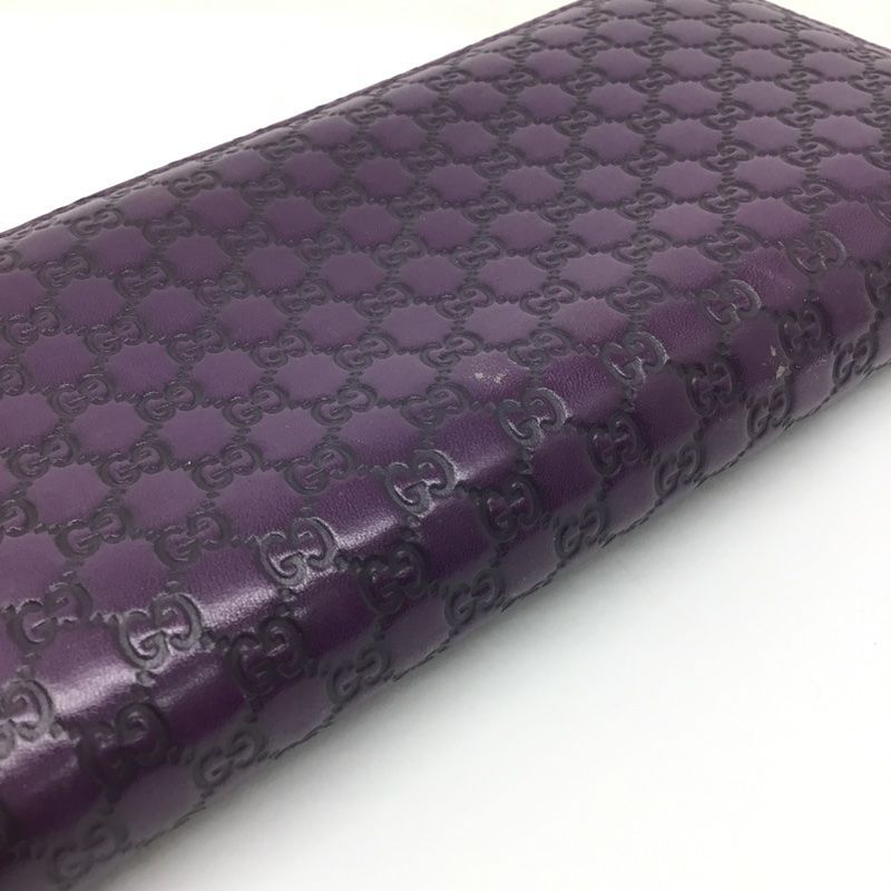 GUCCI【グッチ】ラウンドファスナー長財布 マイクログッチ シマレザー