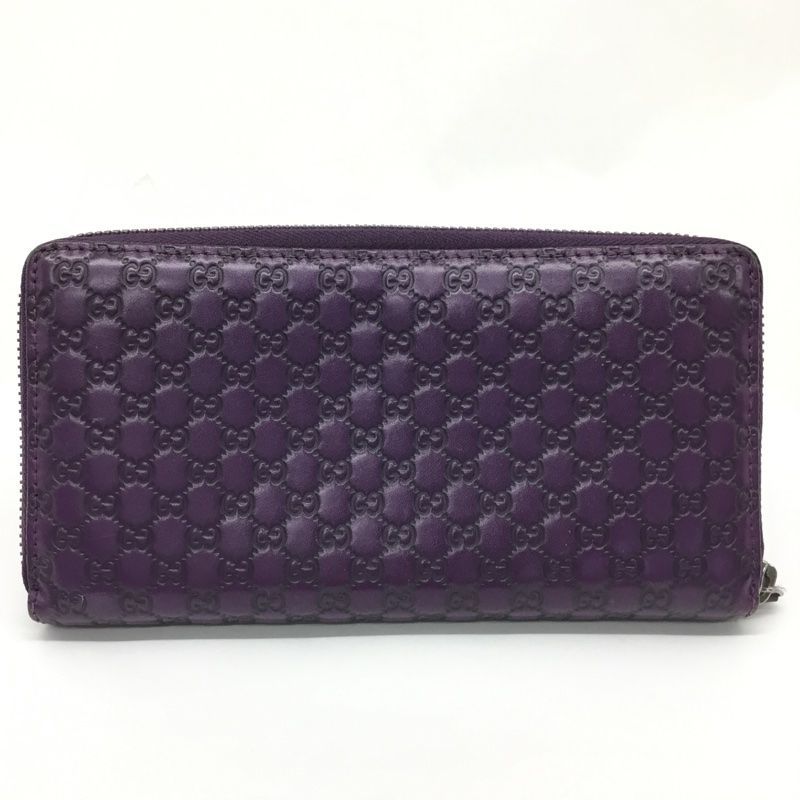 GUCCI【グッチ】ラウンドファスナー長財布 マイクログッチ シマレザー