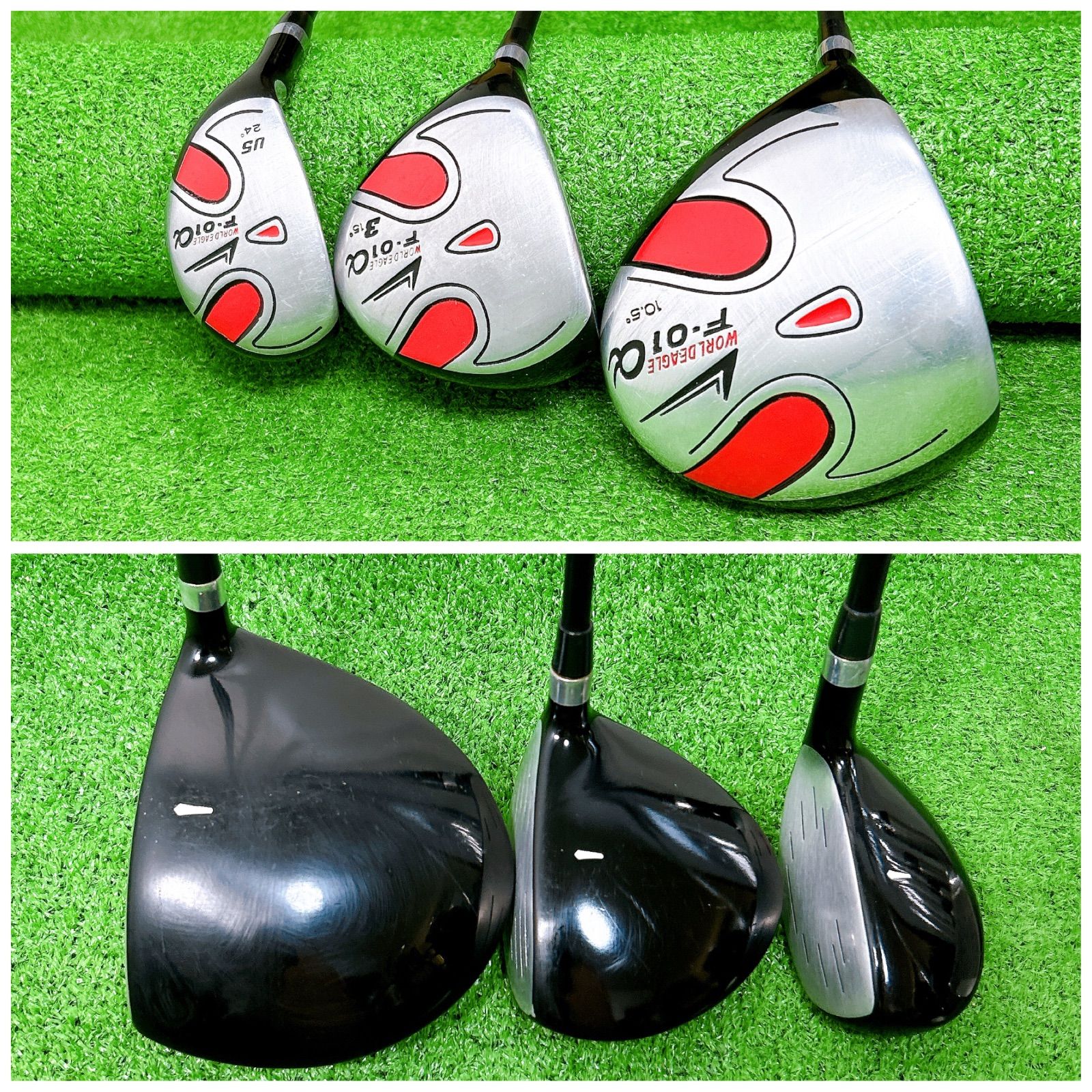 左利き|レフティ ワールドイーグル F-01α メンズクラブセット 11本 R ドライバー ユーティリティ アイアン パター ゴルフマット ゴルフ教室