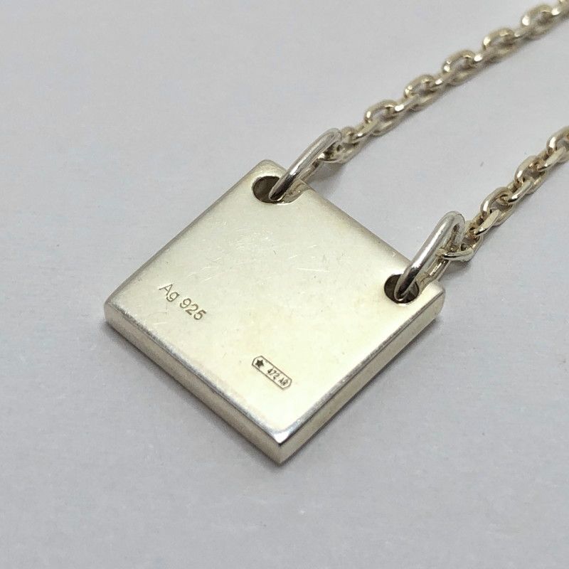 中古品】GUCCI グッチ Mini Square Plate Necklace ミニスクエア