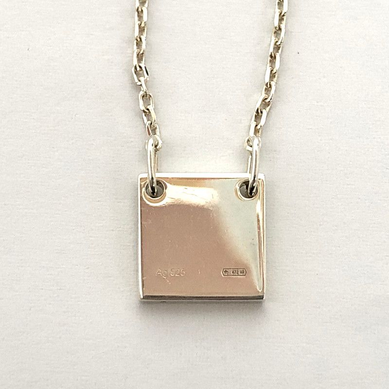 中古品】GUCCI グッチ Mini Square Plate Necklace ミニスクエア 