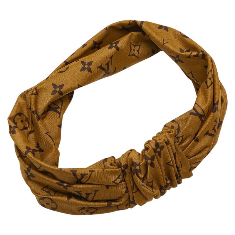 ルイ ヴィトン モノグラム リバー ヘアバンド M 76891 ブラウン ナイロン ポリウレタン レディース LOUIS VUITTON 1 0223049