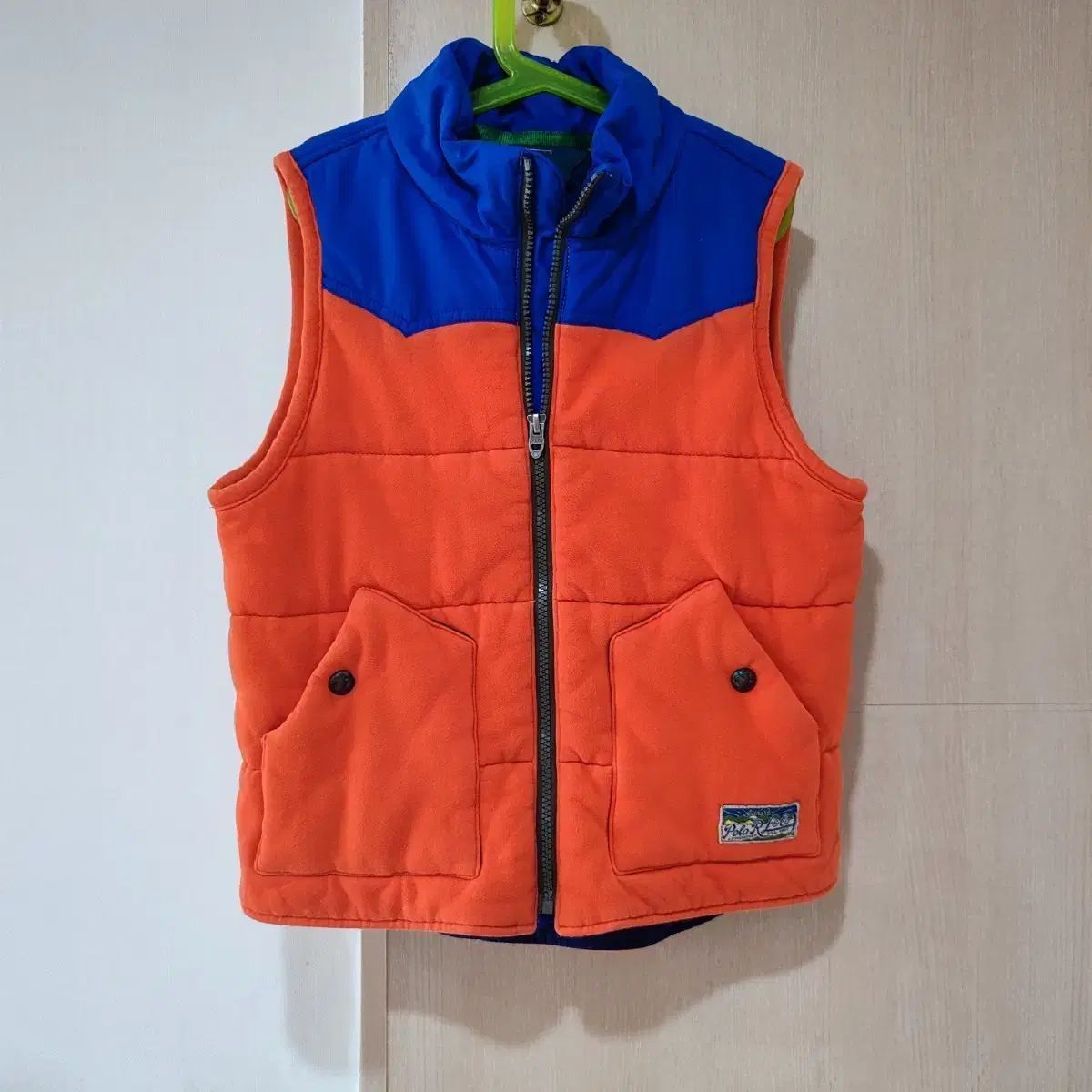 ポロラルフローレン キッズ 新モデル オレンジ/ブルー ダウン ベスト 7