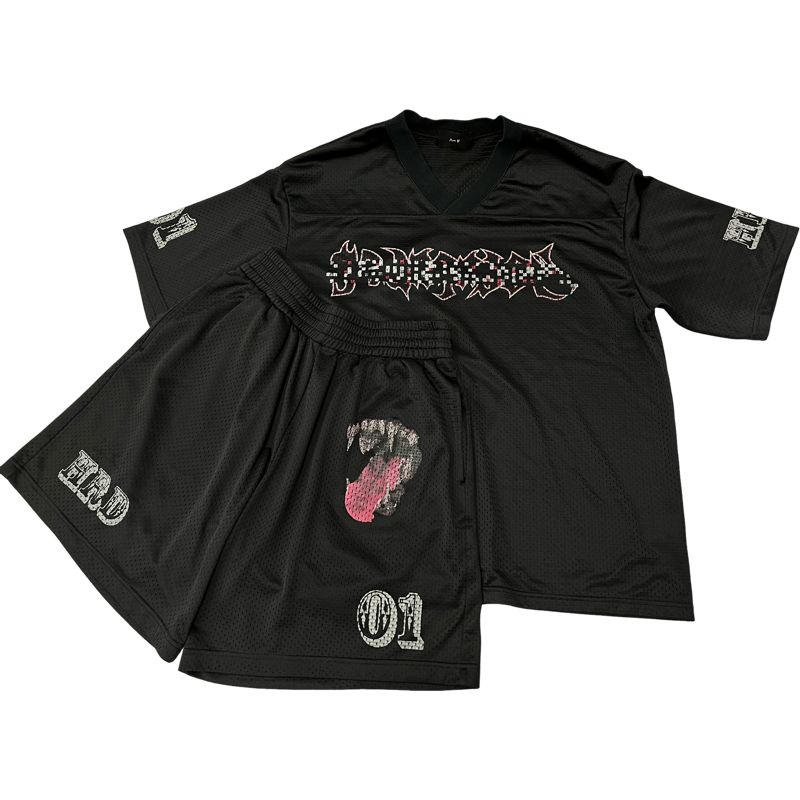 amnjx HRD ゲームシャツ　セットアップ AMNJX アムニクス 平本蓮 HRD メッシュ Tシャツ&パンツ セットアップ