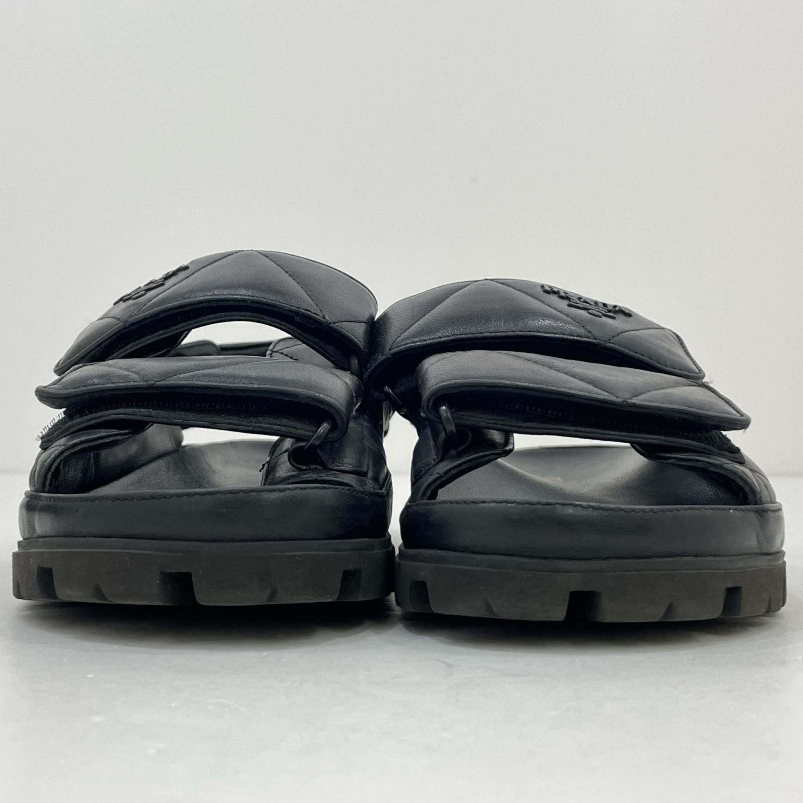 PRADA プラダ トライアングル ロゴ サンダル 靴 1 X 721 MD ブラック サイズ 36