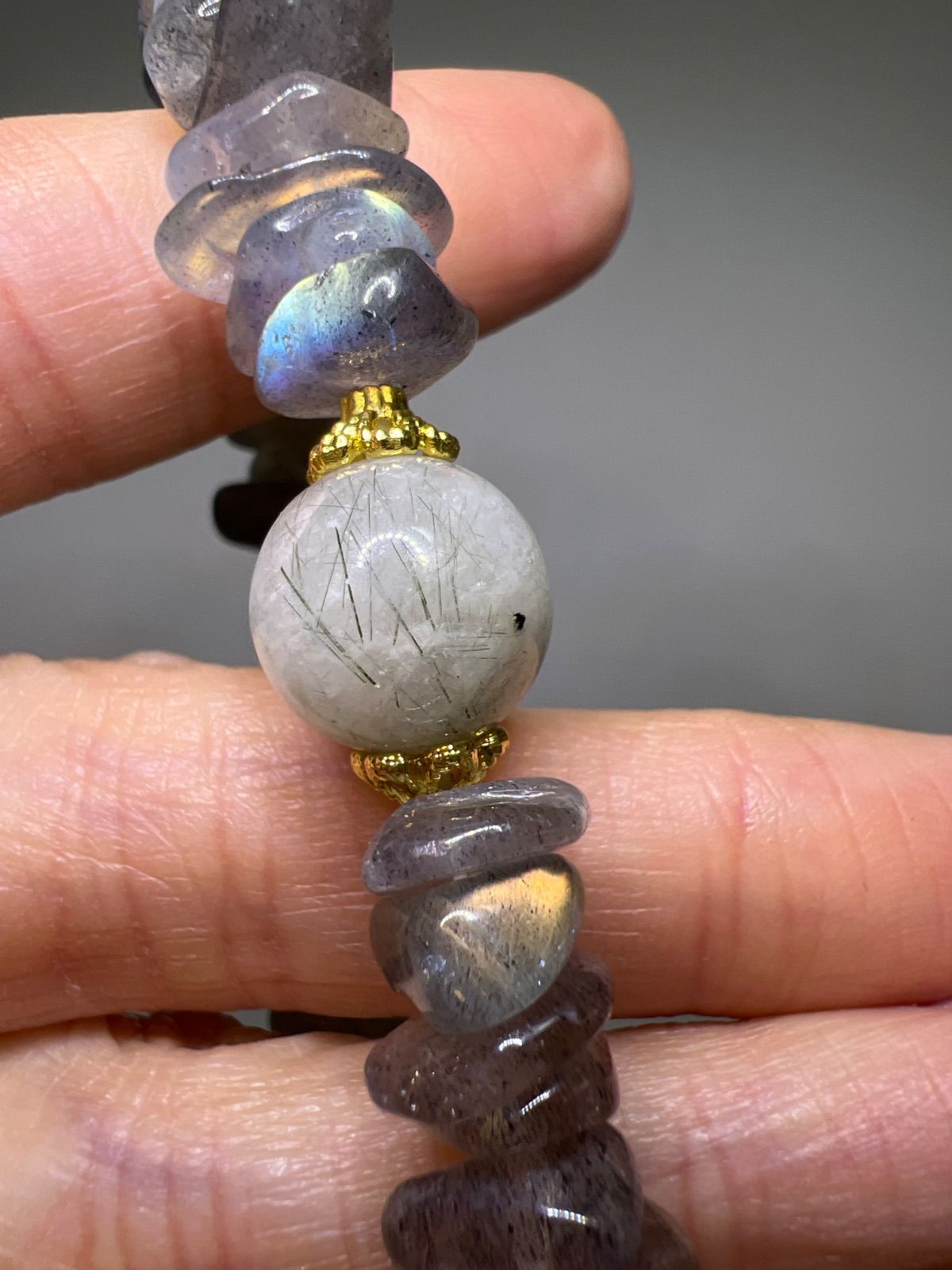 専用ページ強いシラー ラブラドライト ブレスレット 11㍉16.5㌢(33