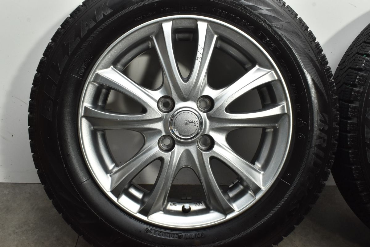  バリ溝 シビラ 14 in 5 J 42 PCD 100 ブリヂストン ブリザック VRX 2 165 70 R アクア ヴィッツ パッソ マーチ デミオ スイフト 可 14インチ タイヤ ホイールセット