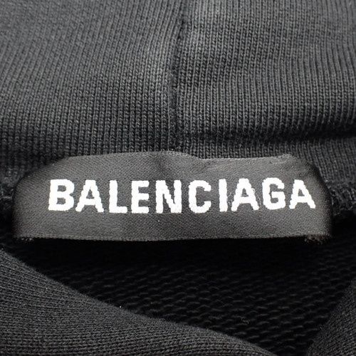 BALENCIAGA(バレンシアガ) ロゴ フーディー ジムウエア トップス 2020年 アパレル ファッション パーカー オーバーサイズ XXS コットン ブラック黒 620973 TIVD4 1000 メンズ 40802144583【中古】【アラモード】 BALENCIAGA(バレンシアガ) ロゴ フーディー ジムウエア トップス 2020