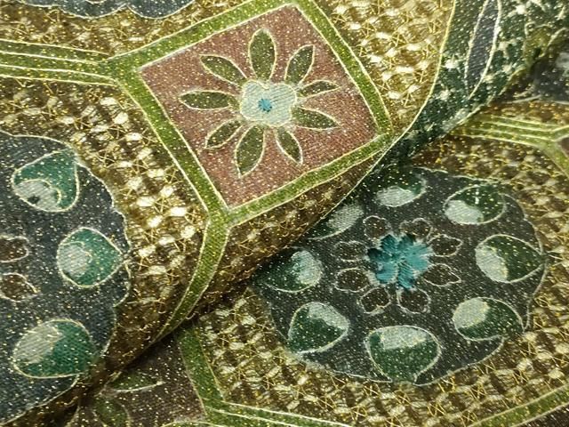 平和屋本店●極上　中国三大刺繍　スワトウ刺繍　汕頭刺繍　総刺繍　全通柄袋帯　スリーシーズン帯　蜀江花文　金糸　逸品　DZAB1781kh6 平和屋本店○極上 中国三大刺繍 スワトウ刺繍 汕頭刺繍 総刺繍 全通柄