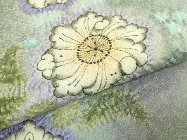 平和屋本店○極上 久保田一竹 幻の辻が花 太鼓柄袋帯 金通し地 逸品