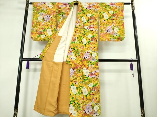 ∵ 上 女の子 十三参り 子供 祝着 草花文 鬼しぼ縮緬 kh 6