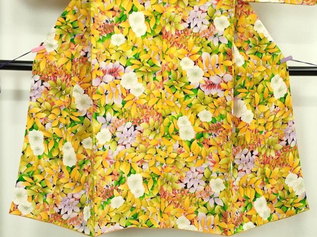  ∵ 上 女の子 十三参り 子供 祝着 草花文 鬼しぼ縮緬 kh 6 着物 着物ドレス 着物 浴衣 和小物