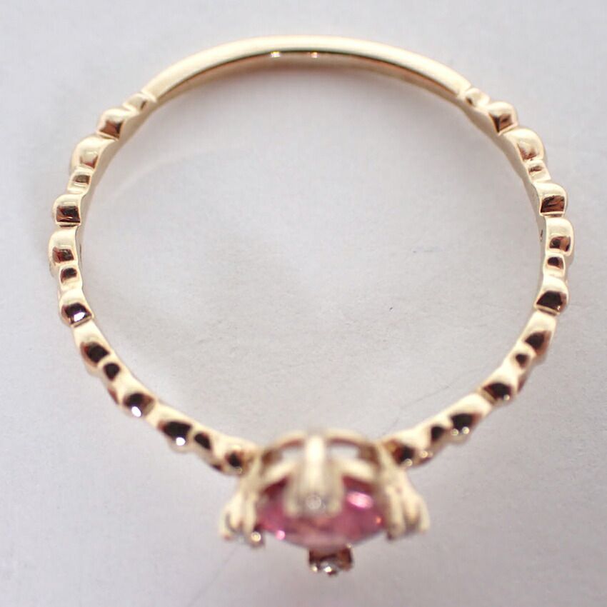 K10 ピンクトルマリン/ダイヤ リング /11号/j111-81 - メルカリ