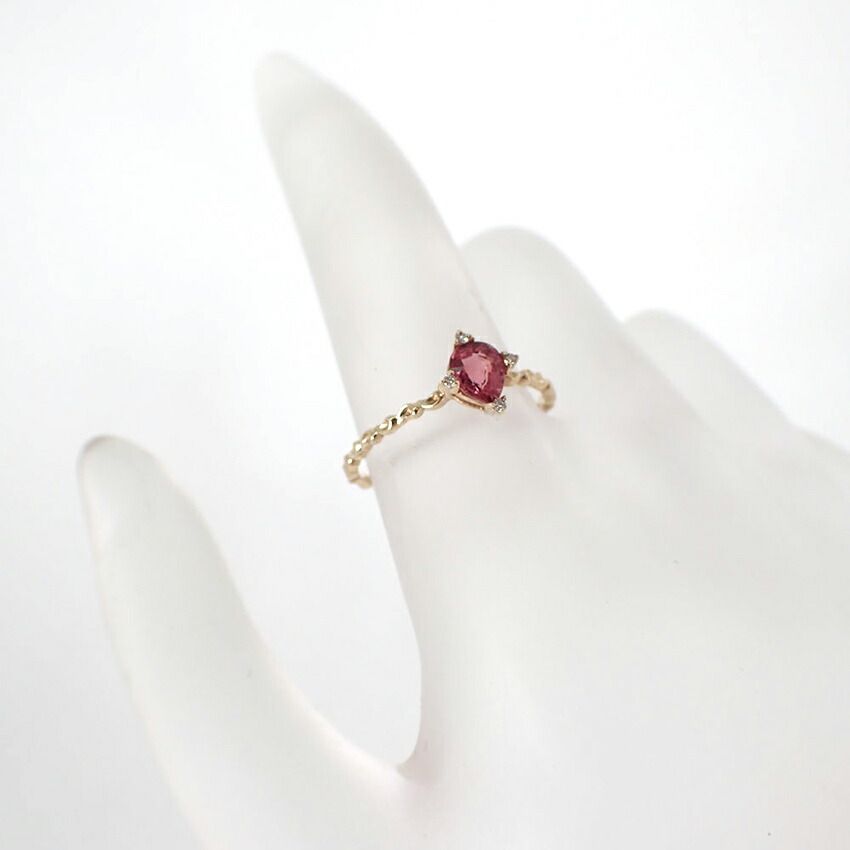 K10 ピンクトルマリン/ダイヤ リング /11号/j111-81 - メルカリ