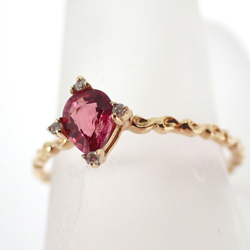 K10 ピンクトルマリン/ダイヤ リング /11号/j111-81 - メルカリ