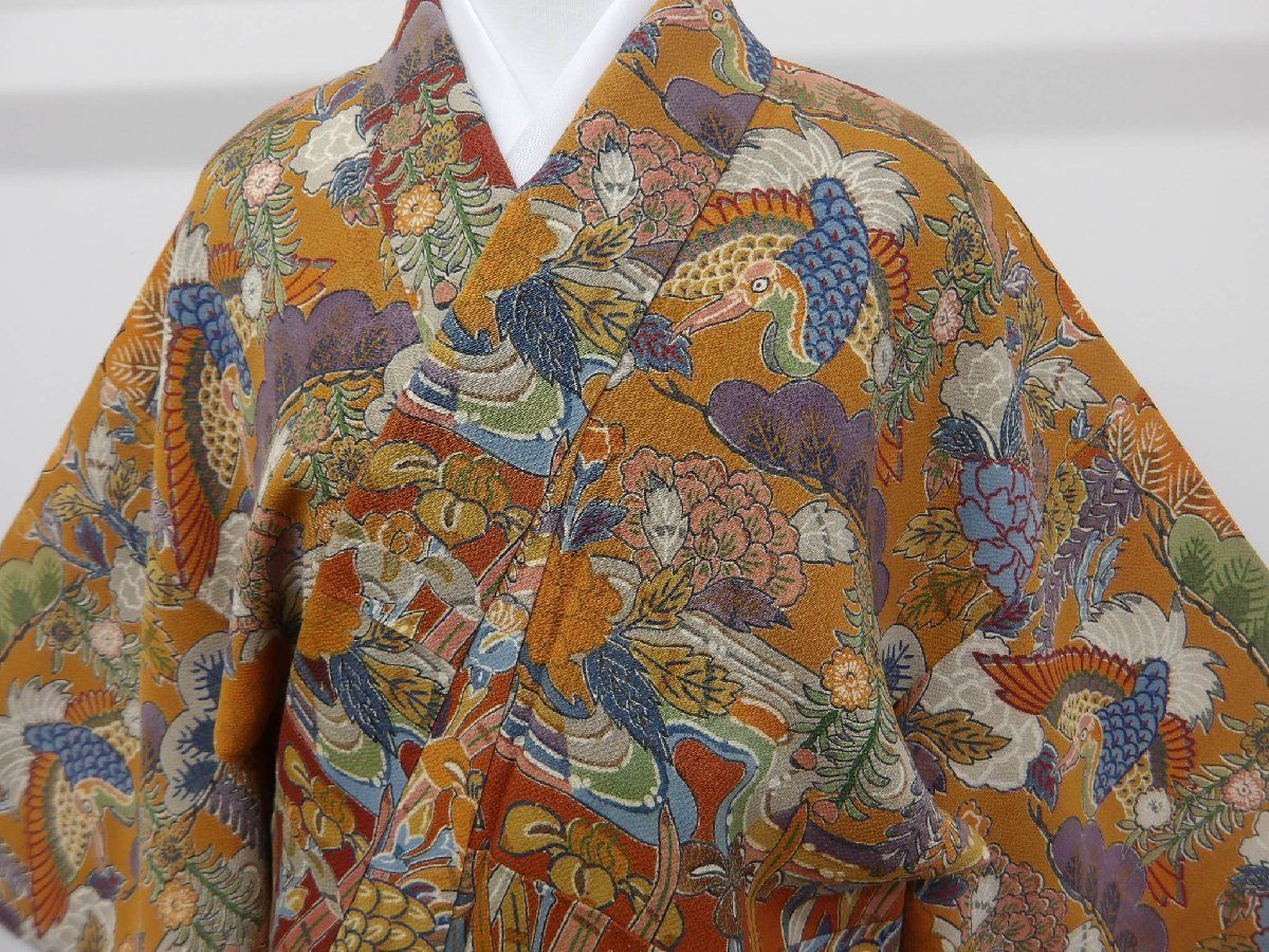 P41188 古代縮緬 更紗 小紋 袷 堺更紗 bc - メルカリ