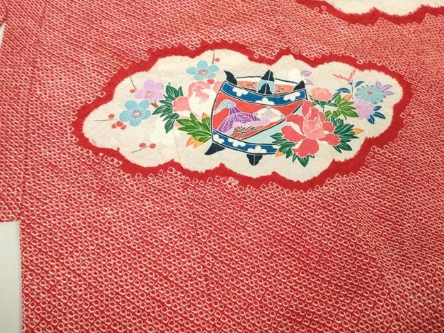  上 七五三 女の子 3歳 祝着 襦袢 袷 セット 絞り 糸車花恩 金銀彩 kh 6 着物 着物ドレス 着物 浴衣 和小物