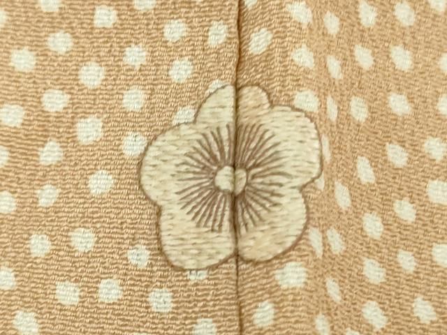 平和屋本店○極上 銀座 志ま亀 訪問着 笹梅 洗柿色地 鬼しぼ縮緬 た