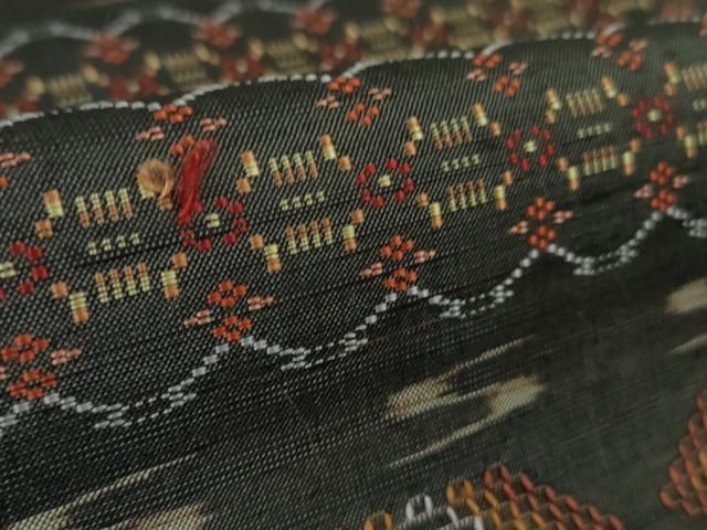 平和屋本店●極上　本場琉球　読谷山花織　紬地　訪問着　羊羹色地　逸品　未使用　DZAB1946kh6 平和屋本店○極上 本場琉球 読谷山花織 紬地 訪問着 羊羹色地 逸品 未