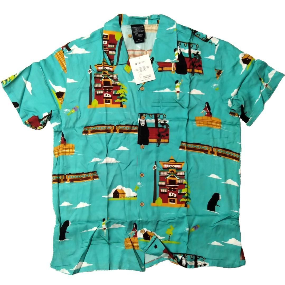 千と千尋の神隠し シャツ Mサイズ スタジオジブリ アニメ アロハ *