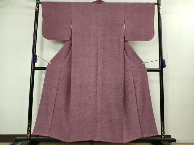 平和屋本店○極上 人間国宝 小宮康孝 江戸小紋 ふくら雀 暗紅色×白