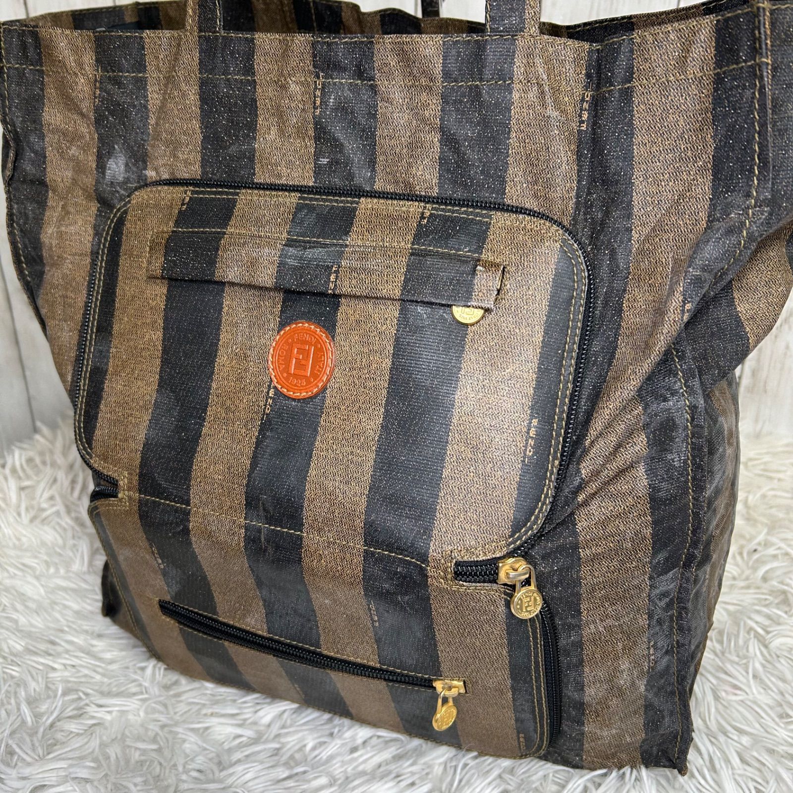 FENDI ペカン柄 フェンディ ペカン 折りたたみ ハンドバッグ エコ