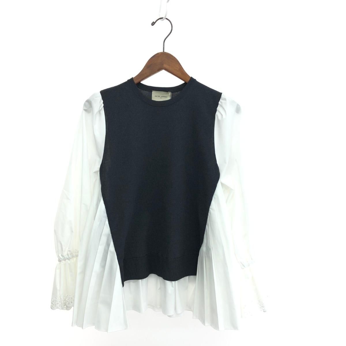 UNITED ARROWS ユナイテッドアローズ プリーツコンビニットブラウス 