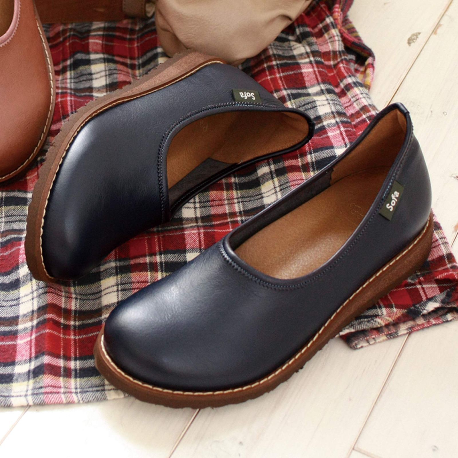 やさしい靴工房 Belle - Sofa スリッポン レディース 歩きやすい 疲れにくい 痛くない パンプス バレエシューズ フラット コンフォートシューズ インソール ヴィーガンレザー 婦人靴 GARDN