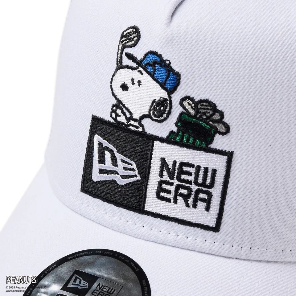 新品☆ニューエラ スヌーピー コラボ キャップ ゴルフ ホワイト newera 新品】ニューエラ スヌーピー コラボ 9FORTY A-Frame キャップ