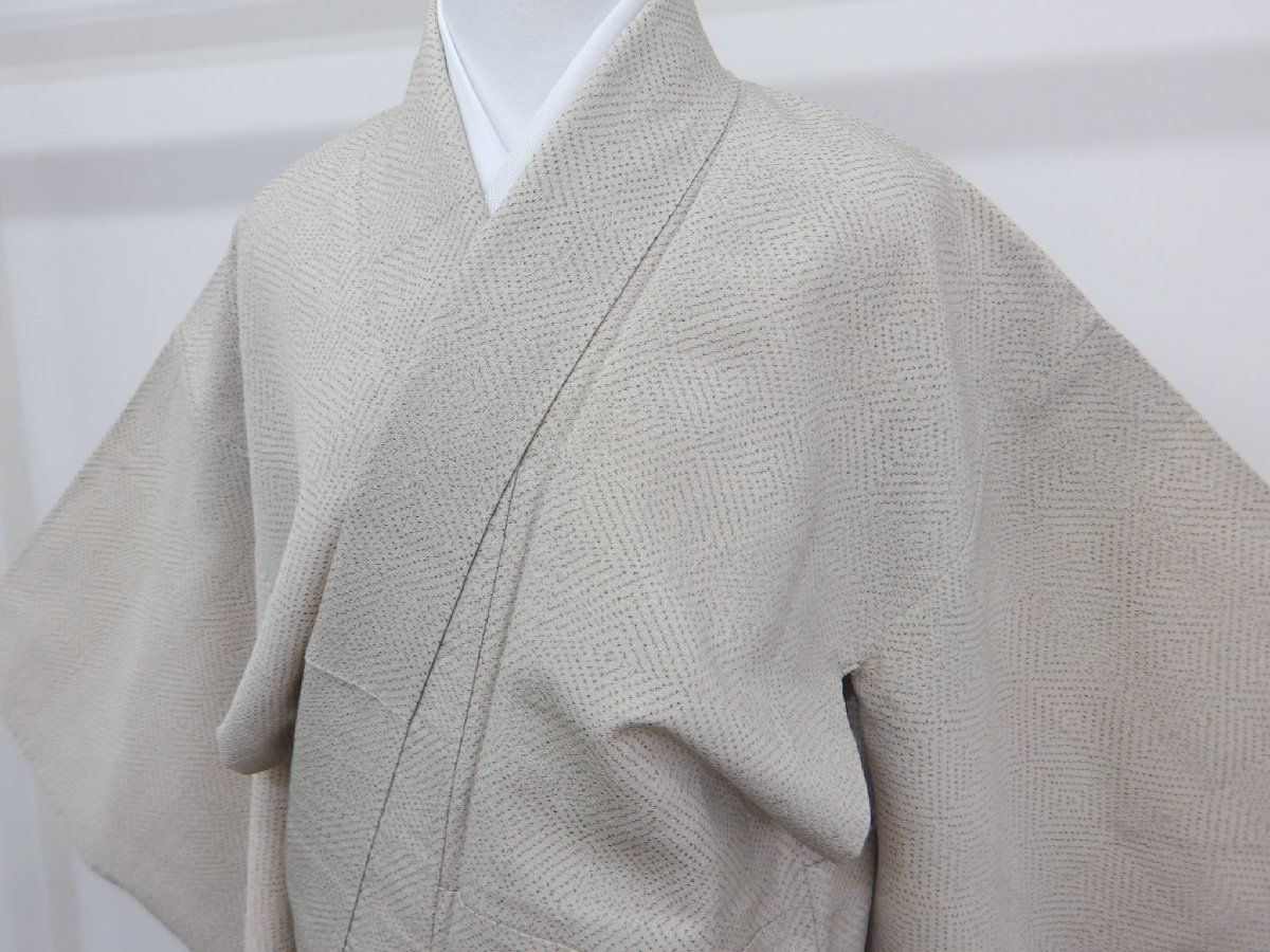 P41185 塩沢お召し 蚊絣 袷 bk - メルカリ