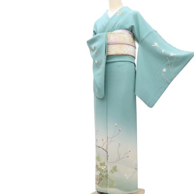 百華❀Y4174◇美品 二代目 清次郎落款 手縫い仕立て 正絹 訪問着 着物